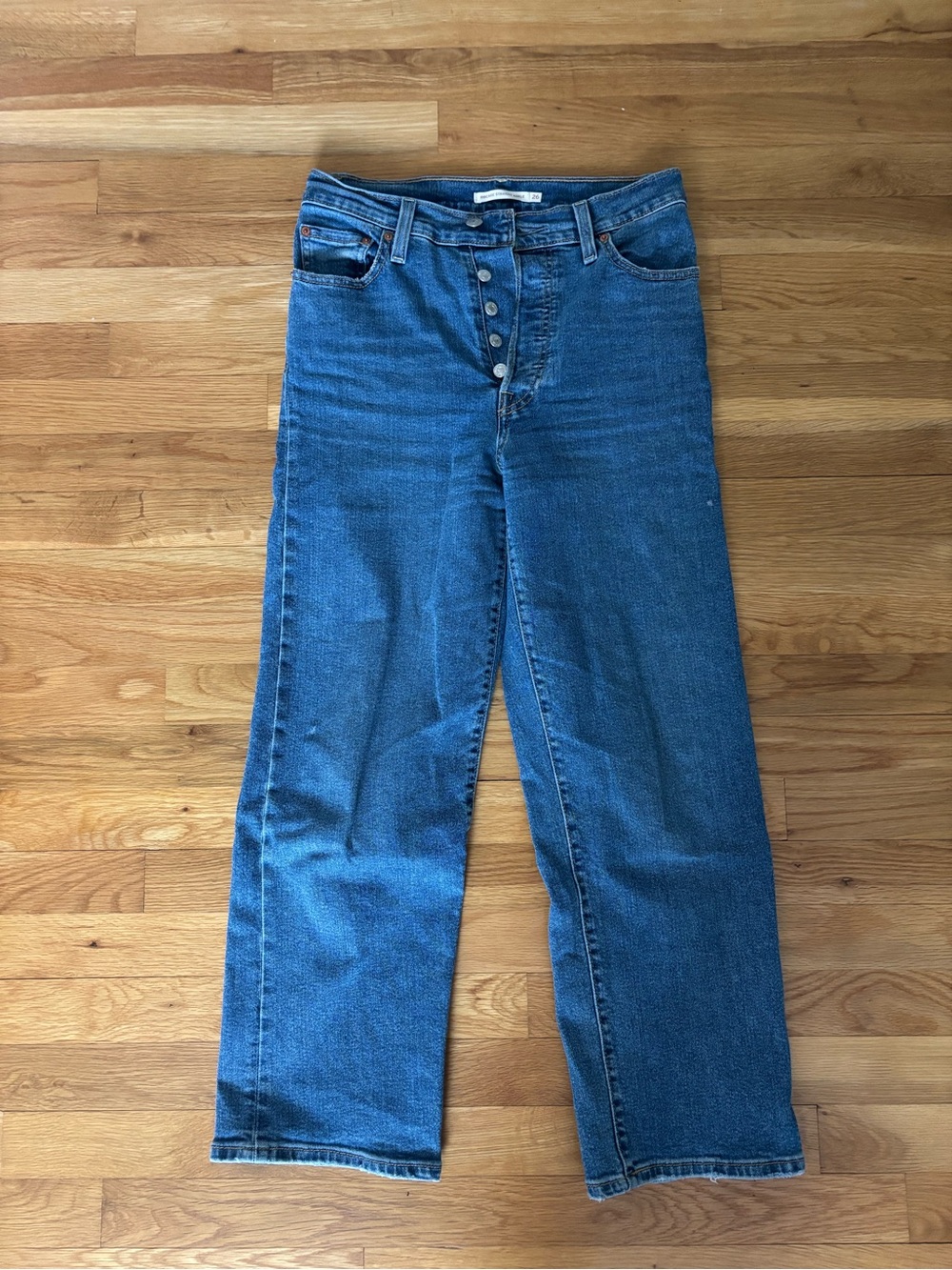 Levi's Women's Straight-Leg Button-Fly Jeans in Dark Blue